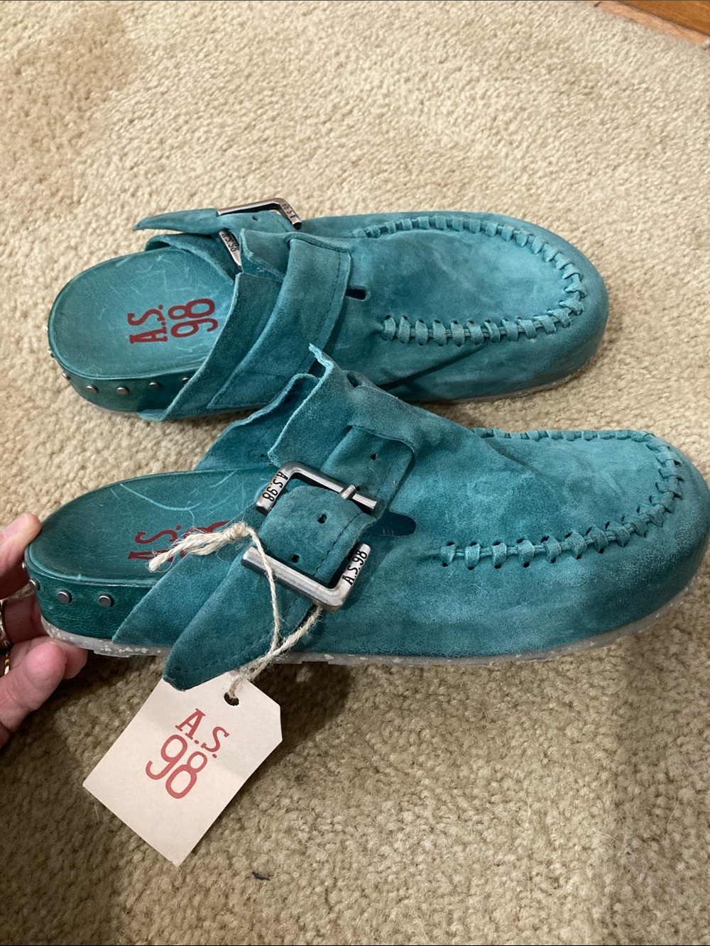 A.S.98 Ronson Teal Clog NWT size 7